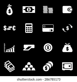 Vector white money icon set