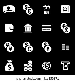 Vector white money icon set.