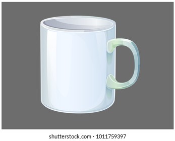Vector white mug  standart - layout for souvenir