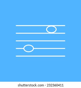 Vector white music flat icon outline. Eps10