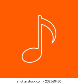 Vector white music flat icon outline. Eps10