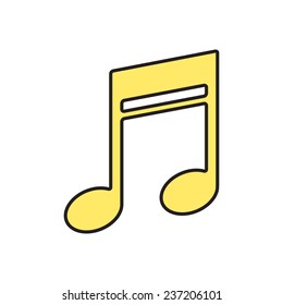 Vector white music flat icon outline. Eps10