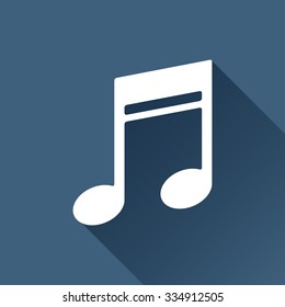 Vector white music icon on dark background 