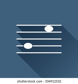 Vector white music icon on dark background 