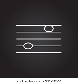 Vector white music icon on dark background 