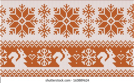 Vector white nordic christmas ornament squirrel