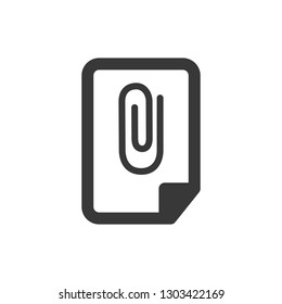 vector white note paper with paperclip, Vector illustration isolated on white background.