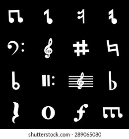Vector white notes icon set.