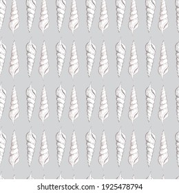 Vector white nude pastel seashells texture background seamless pattern print