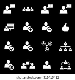 Vector white office people icon set.