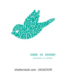Vector white on green alphabet letters bird silhouette pattern frame