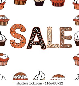 Vector. White, orange and brown friday sale label. Marketing campaign sale advert label. Grunge pained background, frame border. Seamless. Modern sticker illustration. Sale, Give away banner, retail.