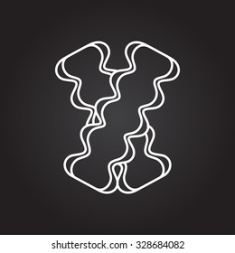 Vector white outline bacon icon on black background 