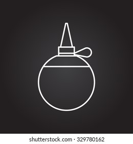 Vector white outline tailor oiler icon on black background 