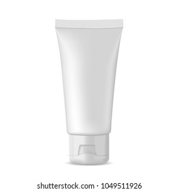 Vector white packaging mock-up tube for medicine or cosmetics - cream, gel, skin care, toothpaste. 