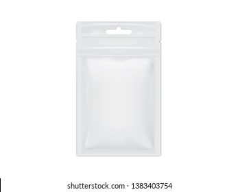 vector white packaging sachet on white background