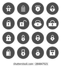 Vector white padlock icons set