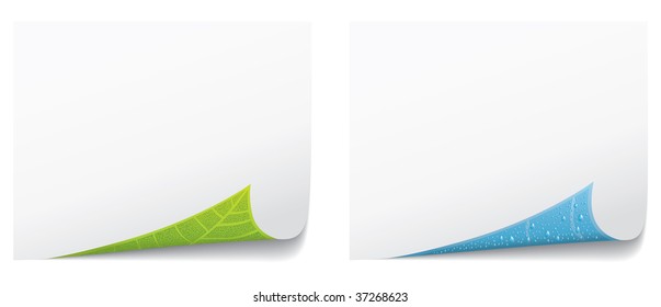 Vector white page corner curl. Environment concept.
