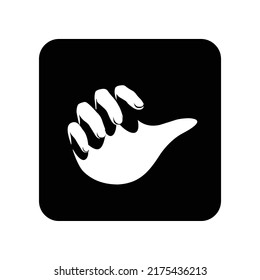 vector white palm isolated black background