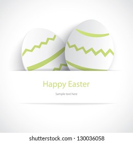 Vector white Paper card with easter eggs