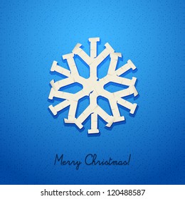 Vector white paper christmas snowflake
