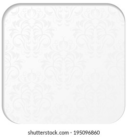 vector white paper frame with damask pattern for invitation card or other your ideas