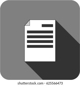 vector white paper icon in gray background with shadow