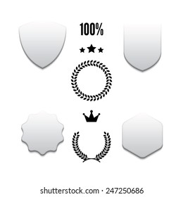 Vector white paper labels 