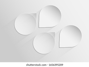 Vector  of white paper notched out round speech bubble
