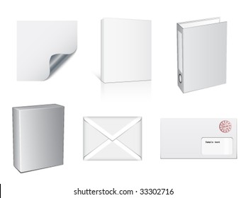 vector white paper objects