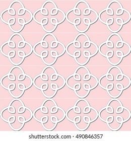 Vector white paper pattern, laser cut lace texture, seamless ornament in neutral color.
