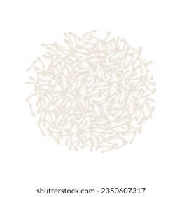 Vector white parboiled cargo rice on white background