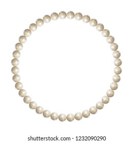 Vector White Pearl Bracelet, Isolated Jewelry Object, Realistic 3D Illustration.