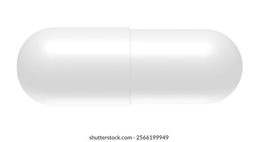 vector white pill isolated on white background