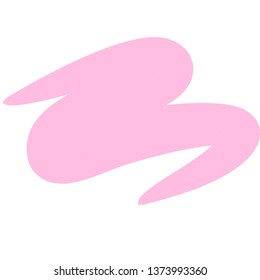 Vector white and pink background. Sweet cream for dessert. Toothpaste, cosmetics, cream. Pink blot. Pink acrylic paint.