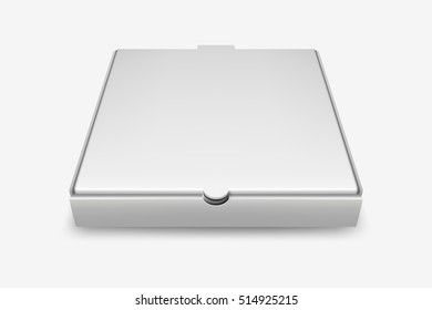 Vector white pizza box.