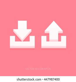 Vector White Plastic Incoming Outgoing Arrows Stock Vector (Royalty ...