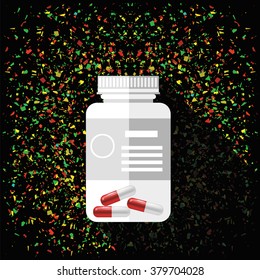 Vector White Plastic Pill Bottle