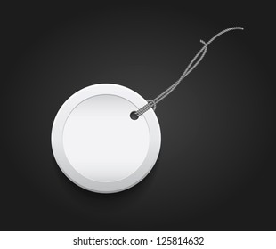 Vector white plastic round price tag