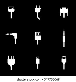 Vector white plug icon set