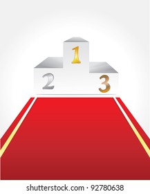 vector white podium with three places for winners