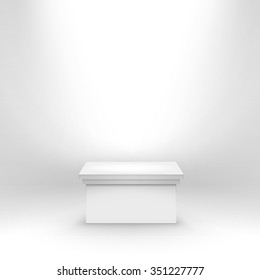 Vector White Podium Tribune Stand Isolated on White Background