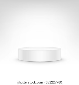 Vector White Podium Tribune Stand Isolated on White Background