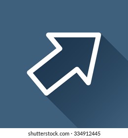 Vector white pointer icon on dark background 