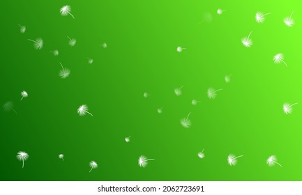 Vector of  white pollen blown by the wind on a green background for a natural background.