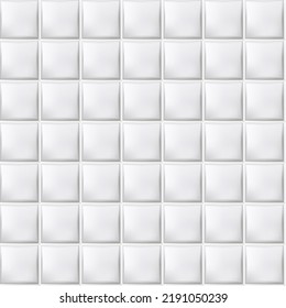 Vector White Porcelain Flooring or Walling Tiles Seamless Pattern for Beauty and Health Care Product Background.