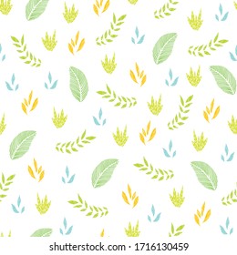 Vector white pretty tropical leaves seamless pattern background