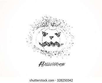 Vector white pumpkin with grunge