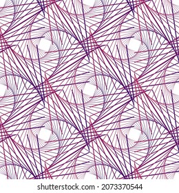Vector, white and purple spiral. Twisted abstract wireframe ethnic pattern. Geometric pattern. Swirl lines and waves banner. Geometric line art. Vector illustration. Wrapping paper.