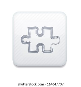 Vector white puzzle icon. Eps10. Easy to edit
